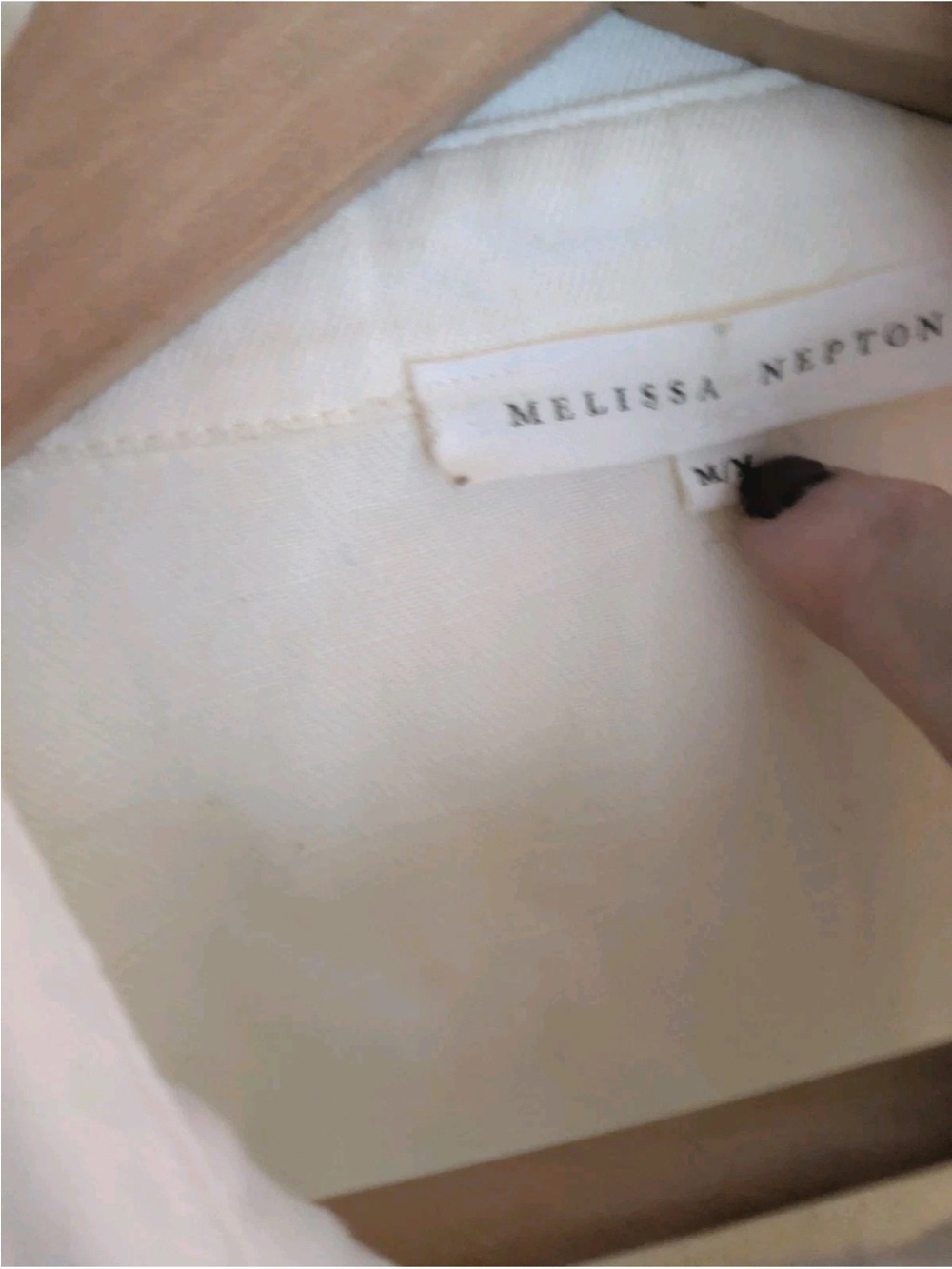 Melissa Nepton Ivory Zoya Puff-Sleeve Button-Up Shirt M - Picture 9 of 15